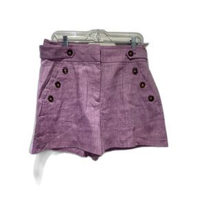 Veronica Beard Orchid Linen Sailor Shorts Sz 10 - EUC